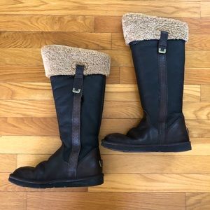 UGG Lorcano Leather Bomber Boot—WARM, Sz 7